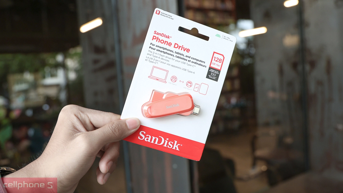 Dung lượng USB Sandisk Phone Drive for Android 128GB