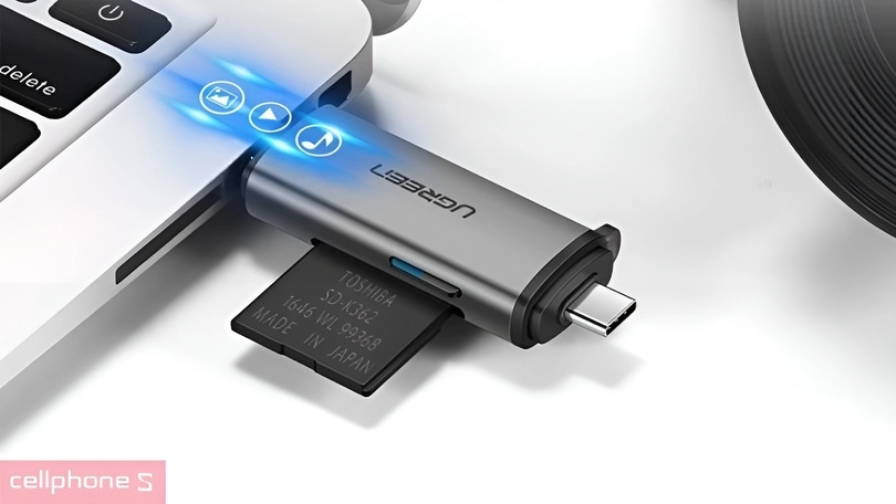 Đầu đọc thẻ nhớ Ugreen USB-C USB-A 3.0 50706 - Truyền dữ liệu nhanh, tương thích rộng rãi