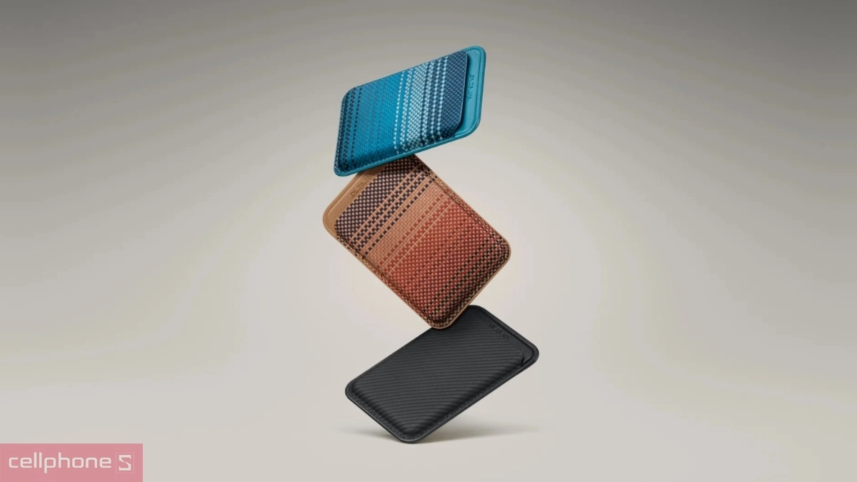 Nam châm trên ví iPhone Pitaka Woven MagSafe