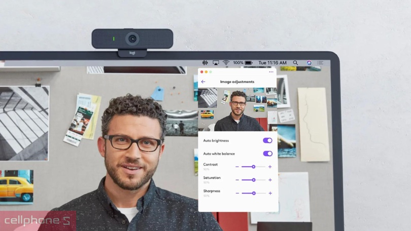 Thiết kế webcam tích hợp micro Logitech C925e