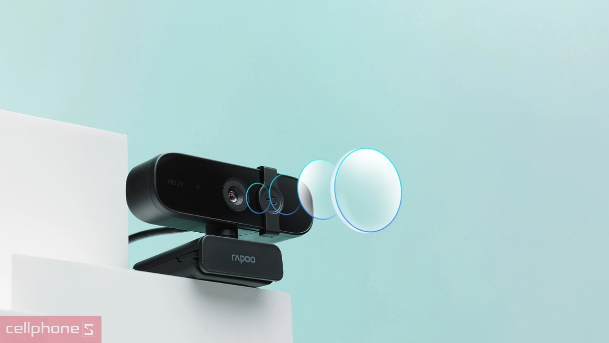 Thiết kế Webcam tích hợp micro Rapoo C280 2K 1440P 