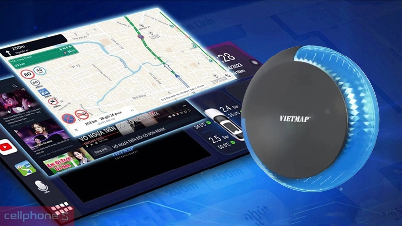 Android Box cho xe hơi VIETMAP BS10 (6-128) - Cấu hình mạnh mẽ, bản đồ chính xác