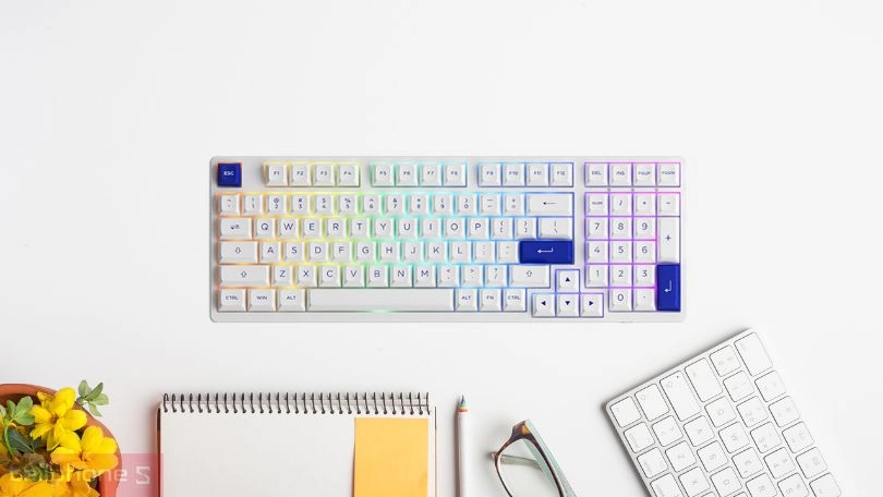 Thiết kế bàn phím cơ Akko 3098B Multi-Mode Blue On White