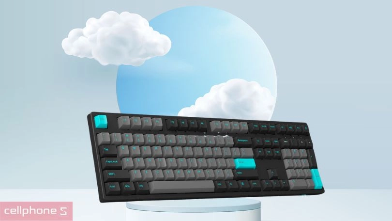 Bàn phím cơ Akko 3108 Plus Black & Cyan - Vẻ đẹp cuốn hút, độ bền cao 