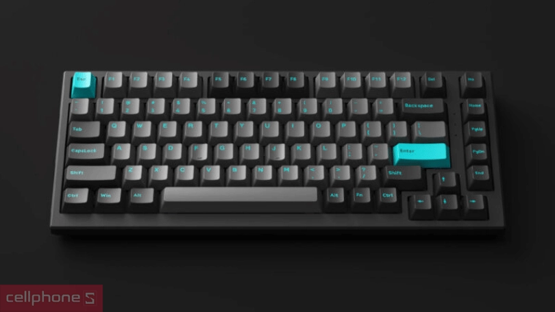 Thiết kế bàn phím cơ Akko Monsgeek MG 75 Black & Cyan