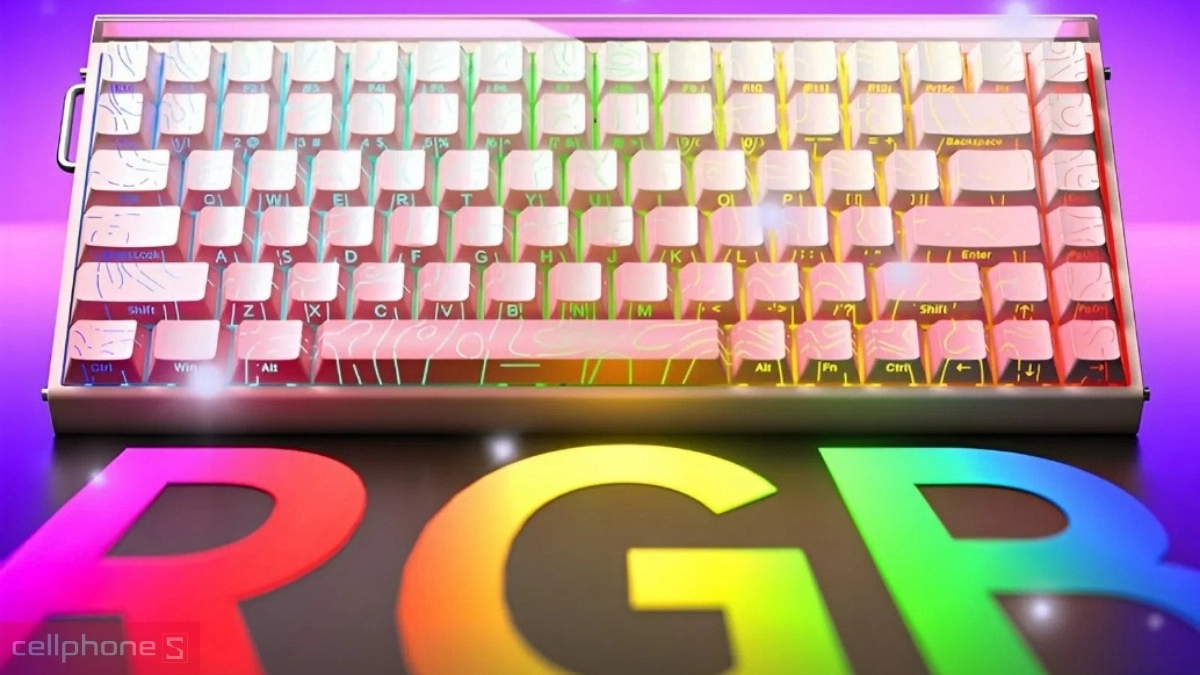 Thiết kế, đèn nền của bàn phím cơ có dây Aula HERO84 hồng gradient