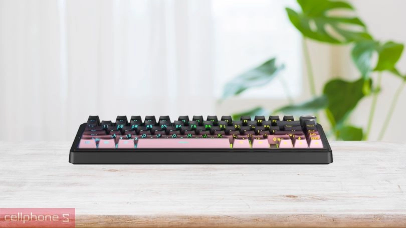 Cấu trúc bàn phím cơ không dây AULA F75 đen hồng gradient