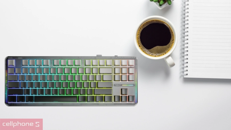 Bàn phím không dây Aula F87 Đen Gradient