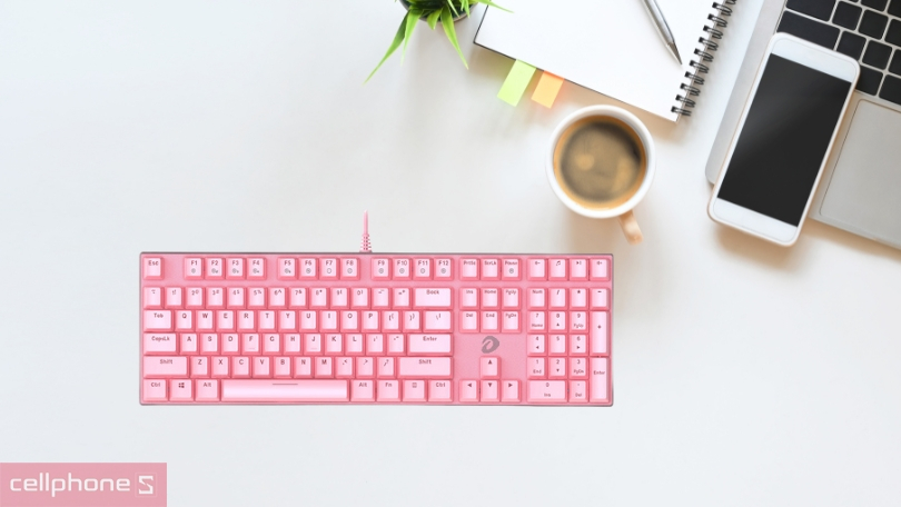 Bàn phím cơ có dây Dareu EK810/Brown Switch/Pink Led