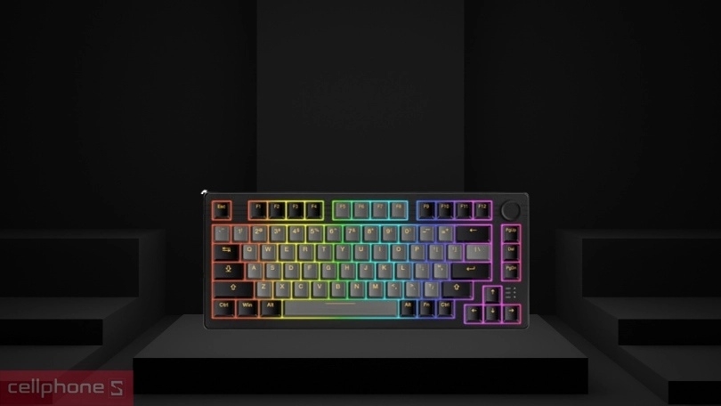 Kích thước bàn phím cơ Dareu EK75 Pro Black Golden RGB