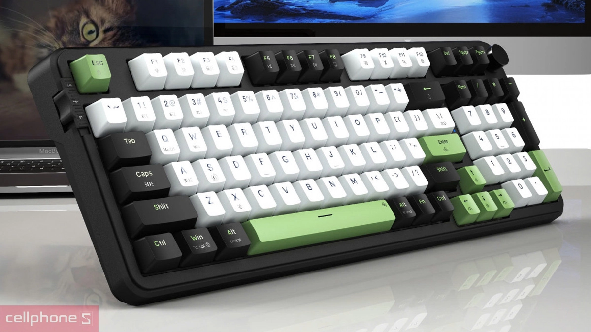 Keycap bàn phím cơ E-Dra EK398W đen