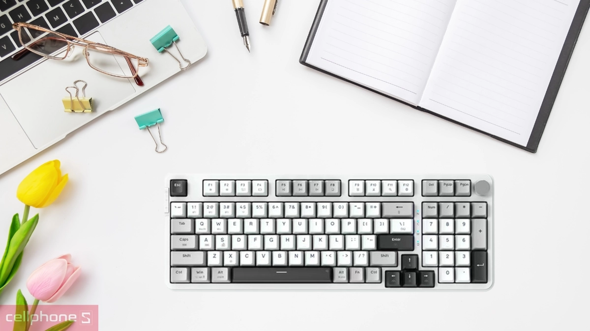 Keycap bàn phím cơ E-DRA EK398W trắng