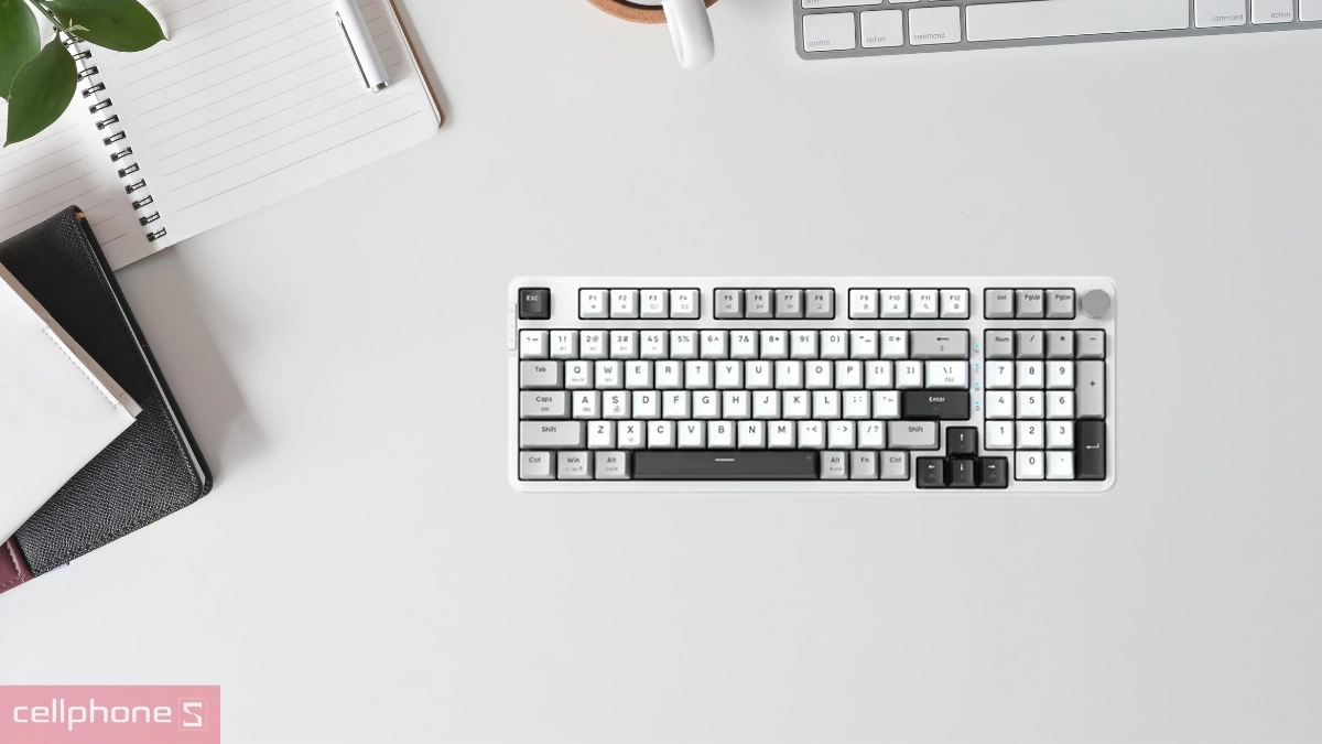 Kích thước bàn phím cơ E-DRA EK398W trắng