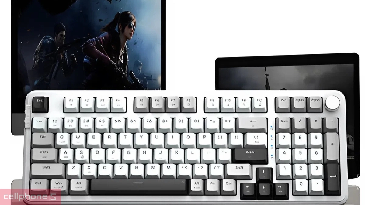 THiết kế bàn phím cơ E-DRA EK398W trắng