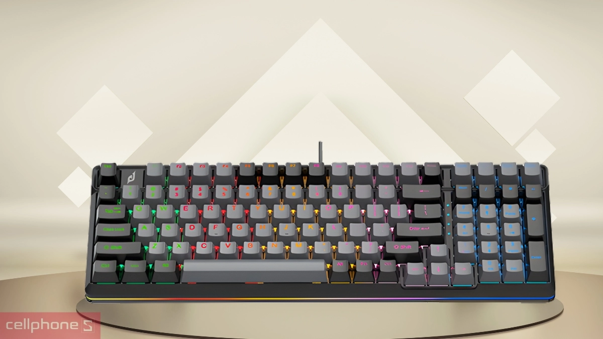 Đèn LED bàn phím cơ gaming E Dra EK398X Alpha đen xám