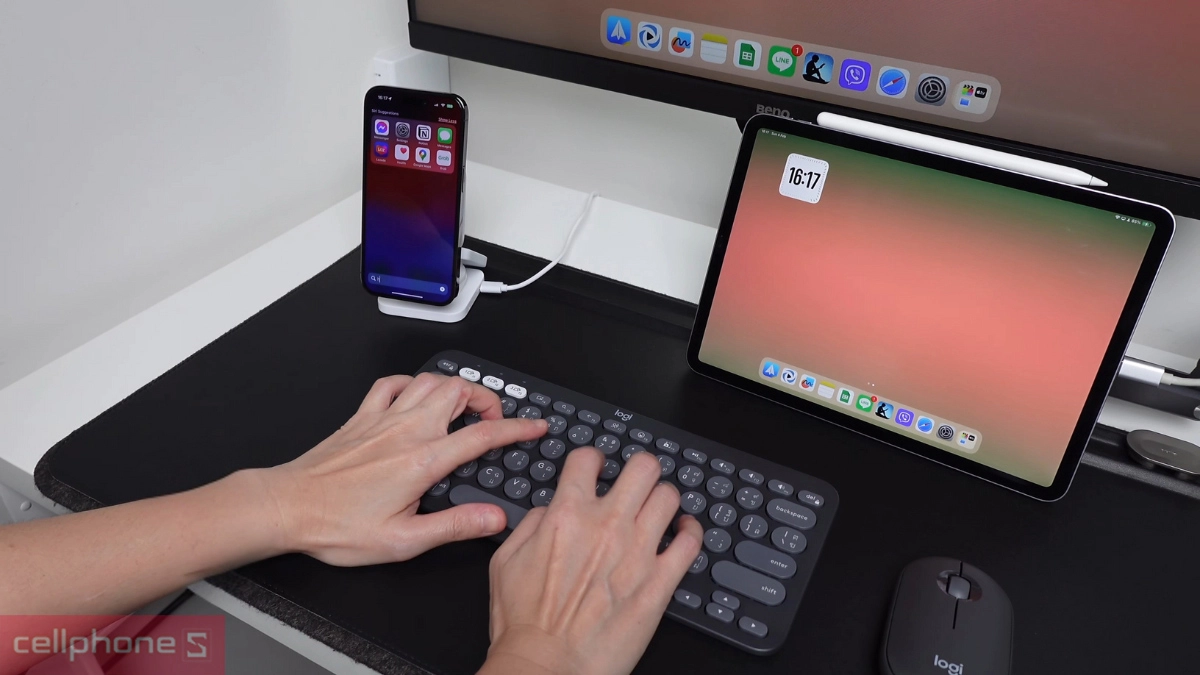 Bàn phím Bluetooth Logitech Pebble K380S Tinh Giản, Nhỏ Gọn