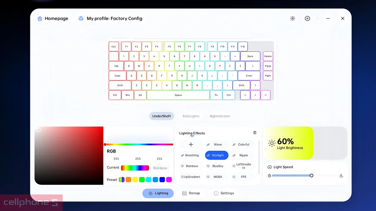 Switch nhạy, keycap PBT bền, N-Key rollover chính xác