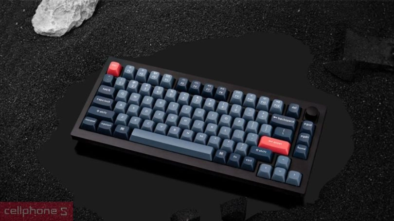 Bàn phím không dây Keychron V1 Max Swappable RGB Blacklight đen - Thiết kế tối giản