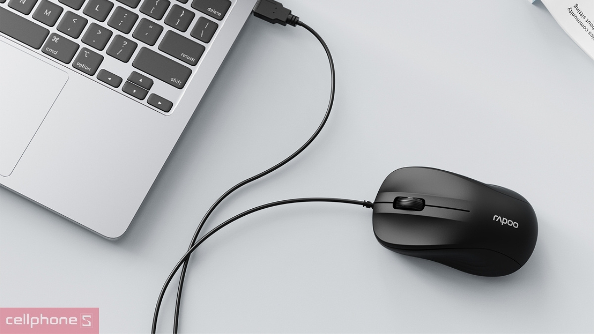 Kết nối USB có dây ổn định của chuột có dây Rapoo N160 Lite
