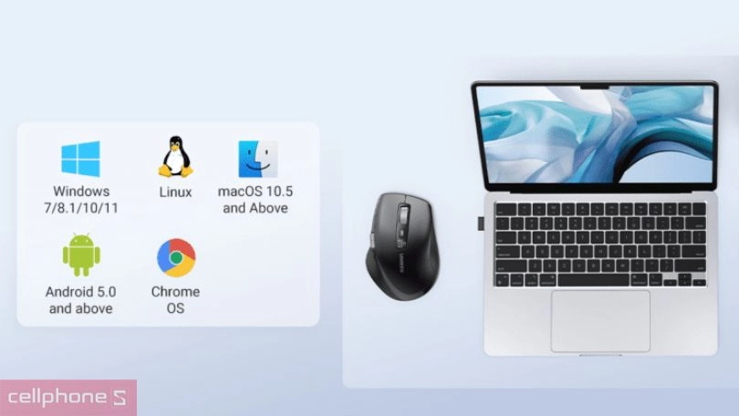 Khả năng kết nối của chuột không dây Bluetooth Ugreen M751 công thái học