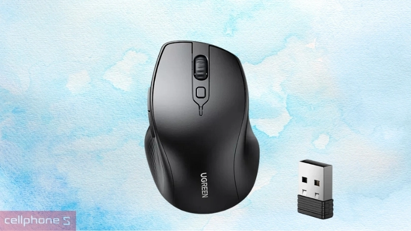 Kết nối trên chuột không dây Bluetooth Ugreen MU101 Đen