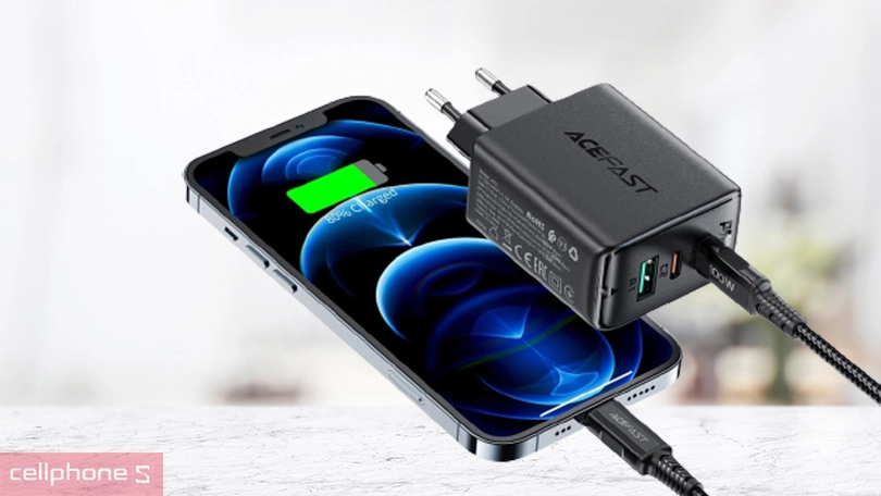 Củ sạc nhanh ACEFAST PD 65W A13 3 cổng