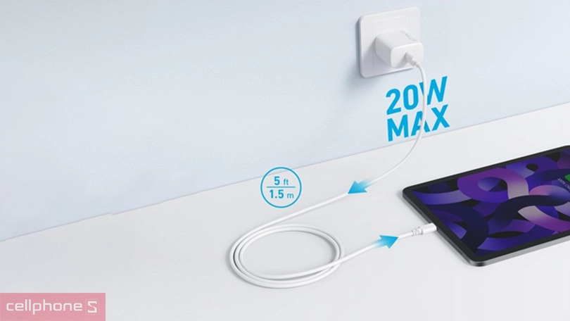 Thiết kế sạc Anker 1C 20W A2347