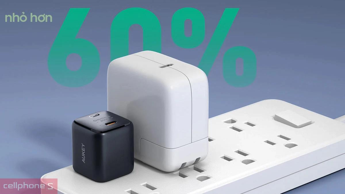 Nhỏ gọn củ sạc Aukey 20W 1C Mini PD3.0 PA