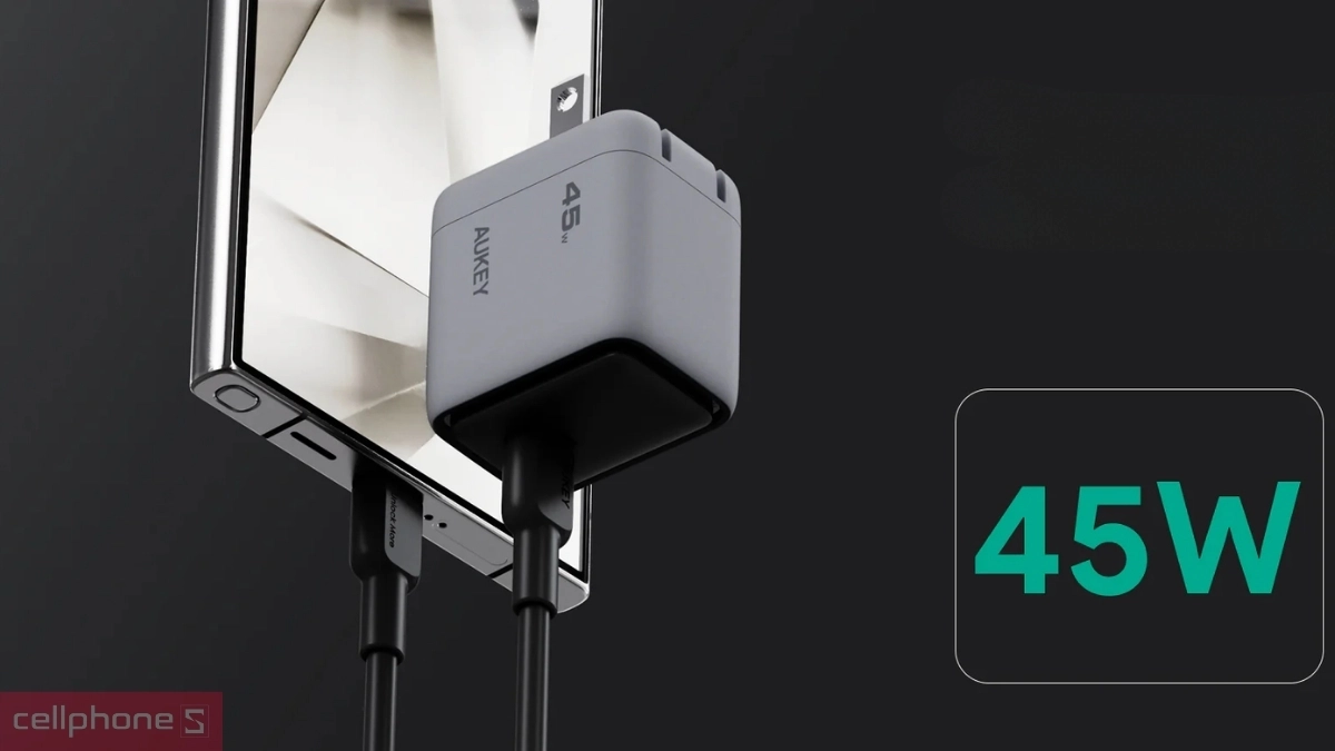 Tốc đố sạc, khả năng tương thích của củ sạc nhanh Aukey PD 45W PA-C2