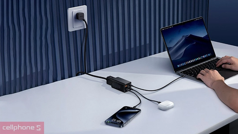 Công nghệ sạc nhanh Baseus gan6 Pro 2C 2U 100W EU kèm cáp C-C 100W