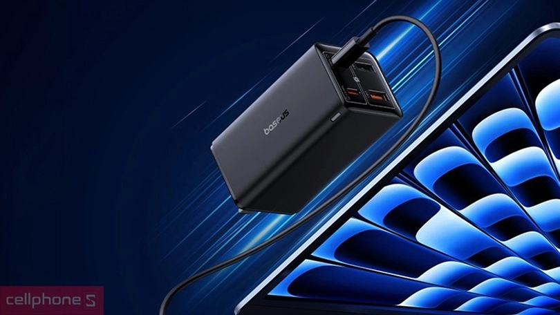 Công suất sạc nhanh Baseus gan6 Pro 2C 2U 100W EU kèm cáp C-C 100W