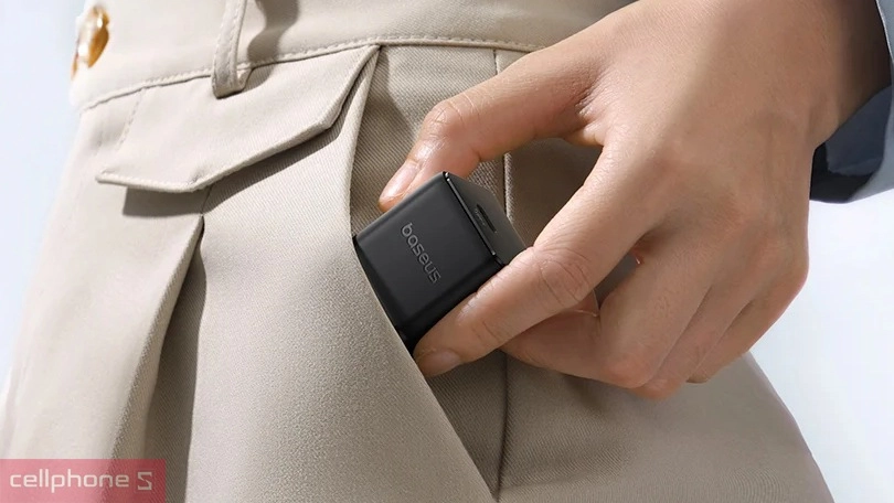 Kích thước, chất liệu của củ sạc nhanh Baseus Palm 1C 30W US