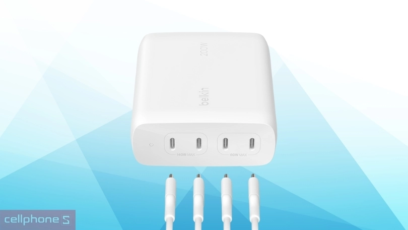 Khả năng tương thích, công suất sạc của củ sạc Belkin 200W GaN BOOSTCHARGE PD 3.1 PPS 4 cổng USB-C