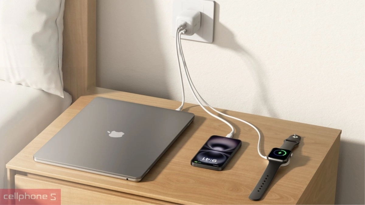 Công suất củ sạc Belkin BoostCharge Pro 70W 2C1A GaN PD3.1