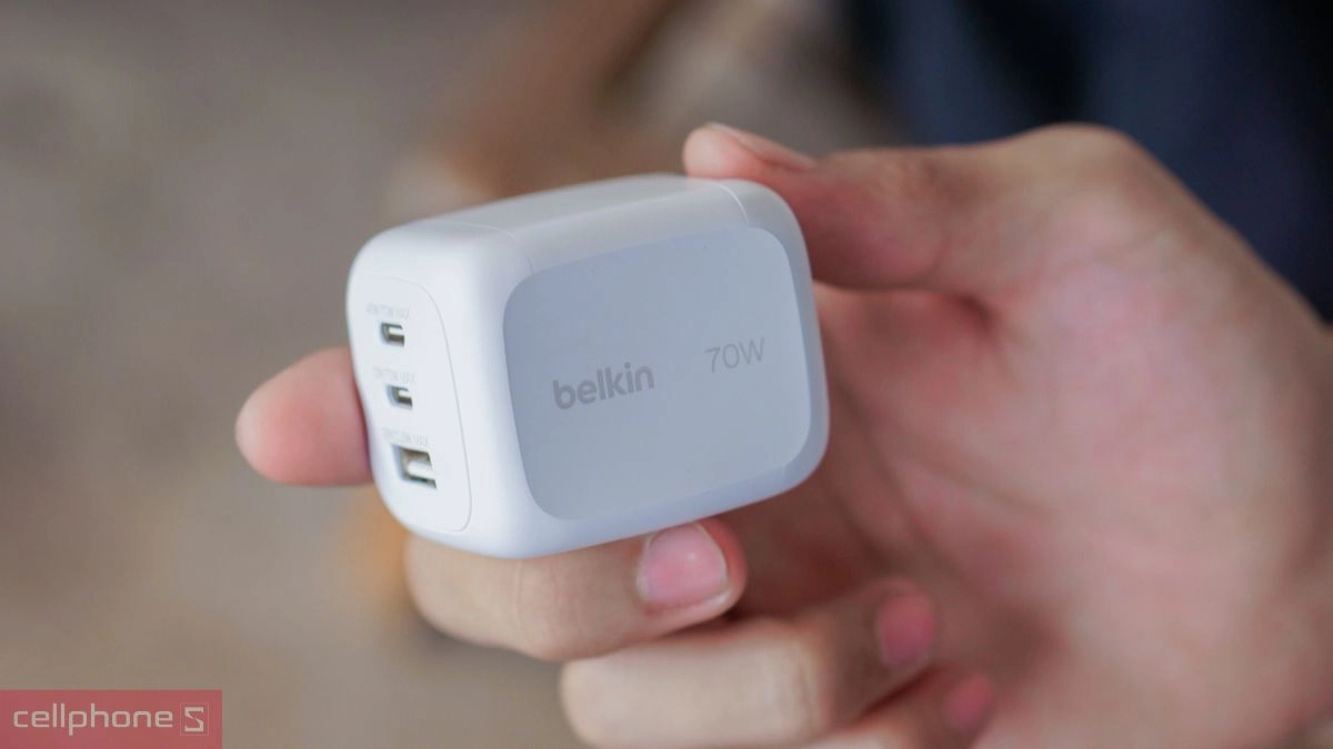 Công suất củ sạc Belkin BoostCharge Pro 70W 2C1A GaN PD3.1