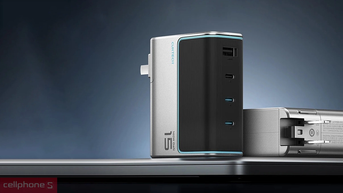 Thiết kế Bộ củ sạc Cuktech 3C1A 140W và cáp Type-C