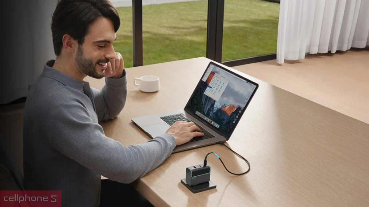 Thiết kế Bộ sạc Cuktech GAN 2C1A 100W cáp type C