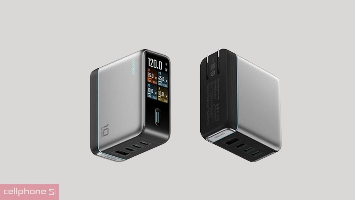 Công suất củ sạc Cuktech 10 Ultra 3C1A 120W CN AD1204U có màn hìn