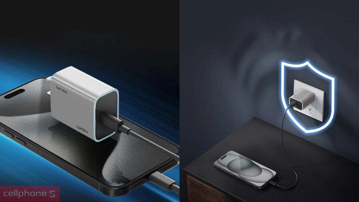 Củ sạc Cuktech GAN 1C 30W (CN) A18C - An toàn, nhanh chóng, tiện lợi