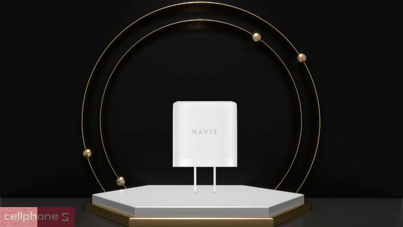 Thiết kế củ sạc Havit 2 cổng Type C 20W Type A 12W