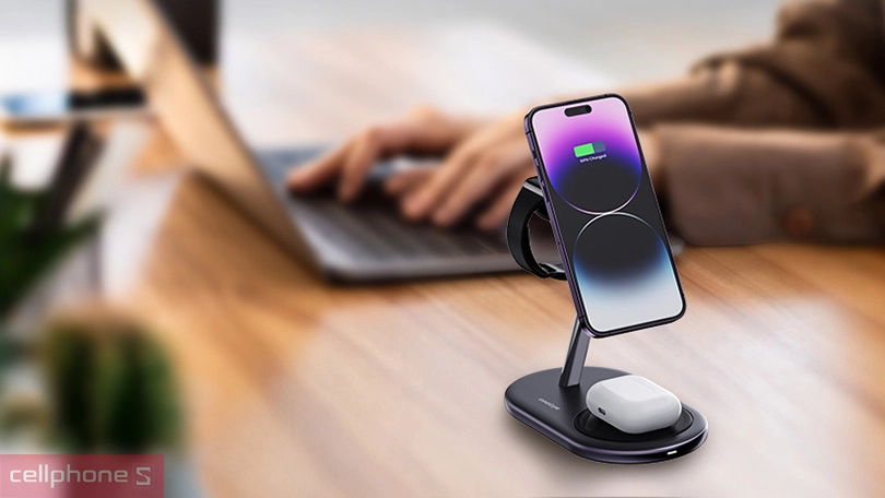 Thiết kế sạc Innostyle Magstation 3 in 1 IMWC311BLK