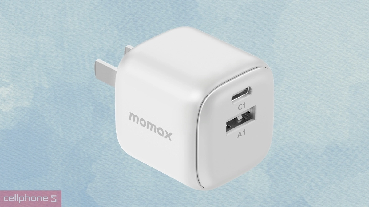 Thiết kế nhỏ gọn màu nâu hồng thời thượng của Củ sạc Momax 1C 30W PD 3.0 UM71