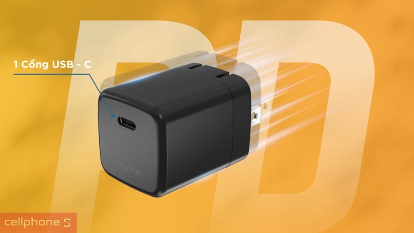 Củ sạc Mophie Essential GaN 35W 1C – Đa năng, thuận tiện bỏ túi