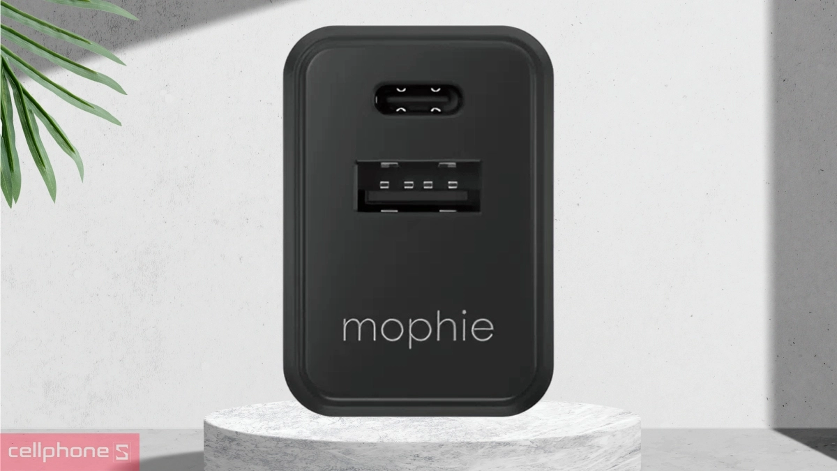 Thiết kế củ sạc Mophie Essentials 1C1A GaN 35W