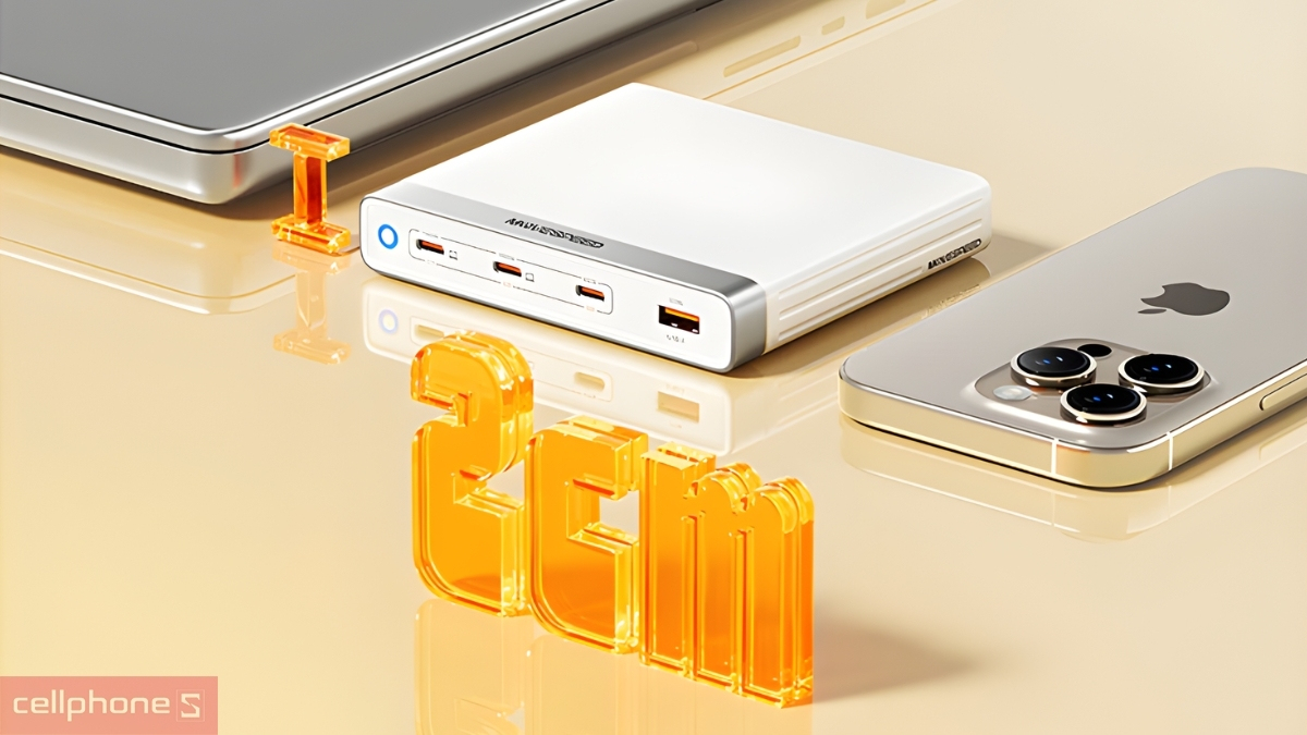 Thiết kế củ sạc Movespeed 4 cổng 165W 3C1A GaN MSA05