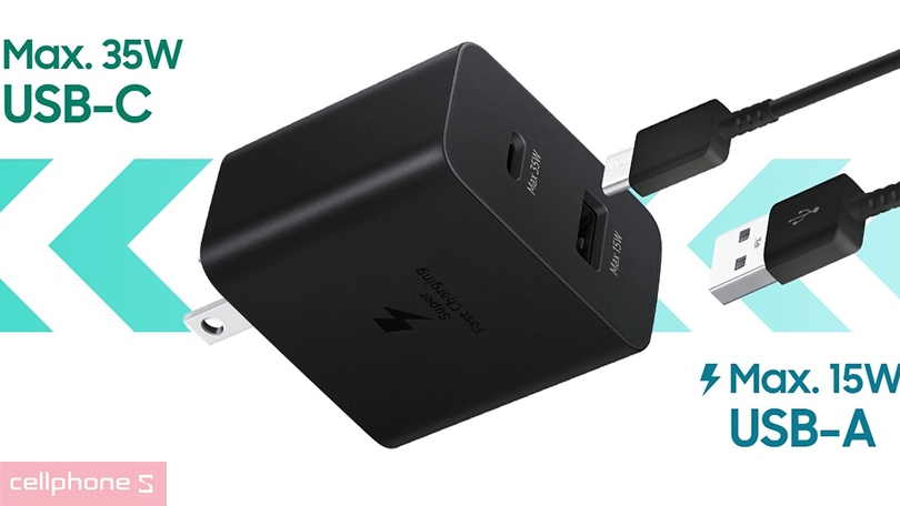 Công suất sạc Samsung 2 cổng 35W TA220N