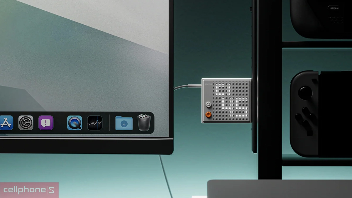 Tốc độ sạc củ sạc Sharge Pixel 100 3C1A 100W màn hình ma trận chân gập US