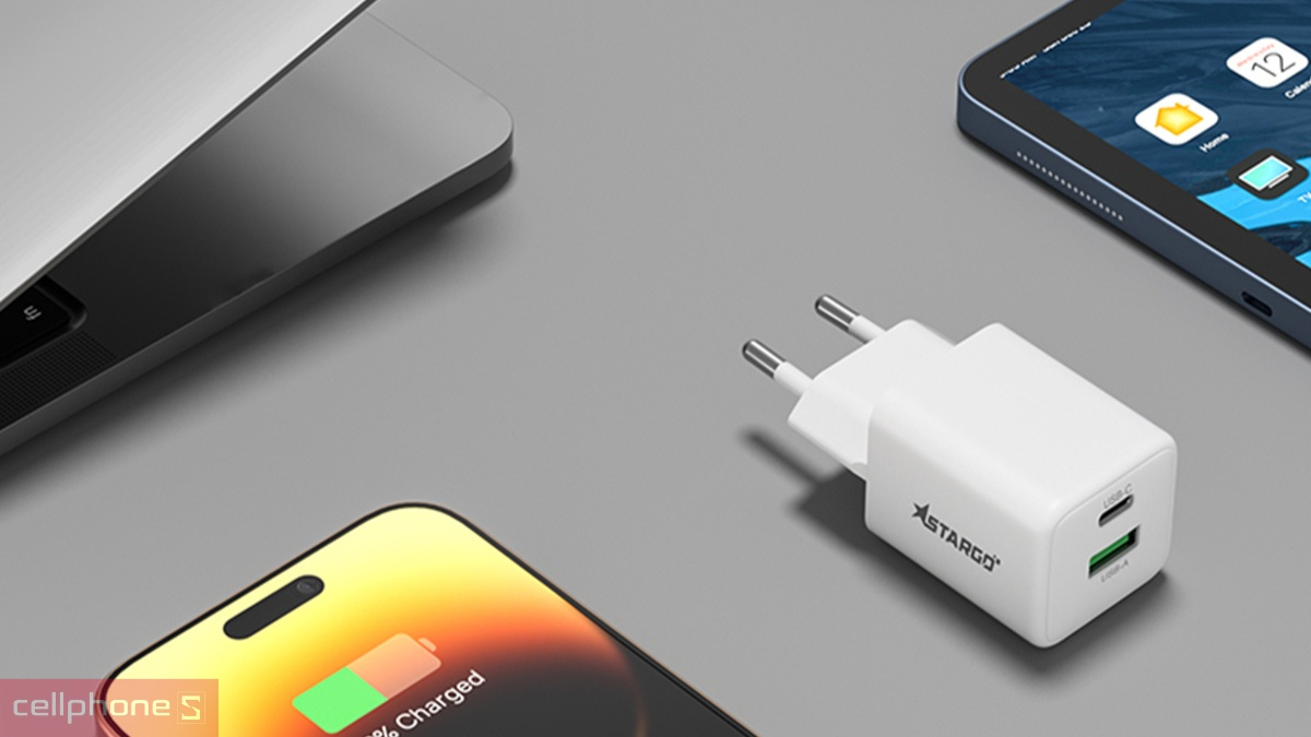 Sạc StarGO Powergo PD+QC3.0 1C1A 30W