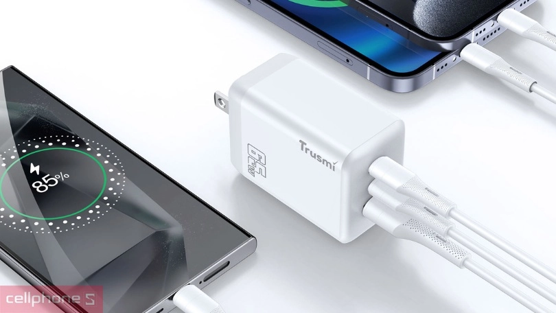 Công suất sạc nhanh Trusmi 1A + 2C GaN PD 65W CH03 