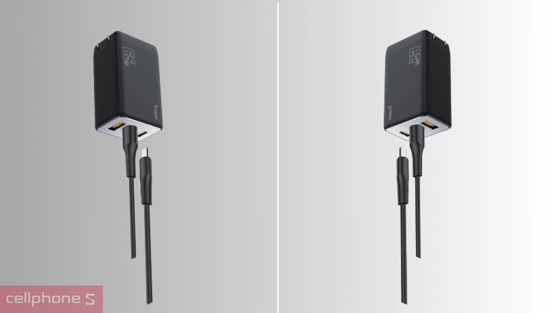 Sạc nhanh mini Trusmi PD 65W GAN 1A+2C kèm cáp type-C to type-C 60W CH05